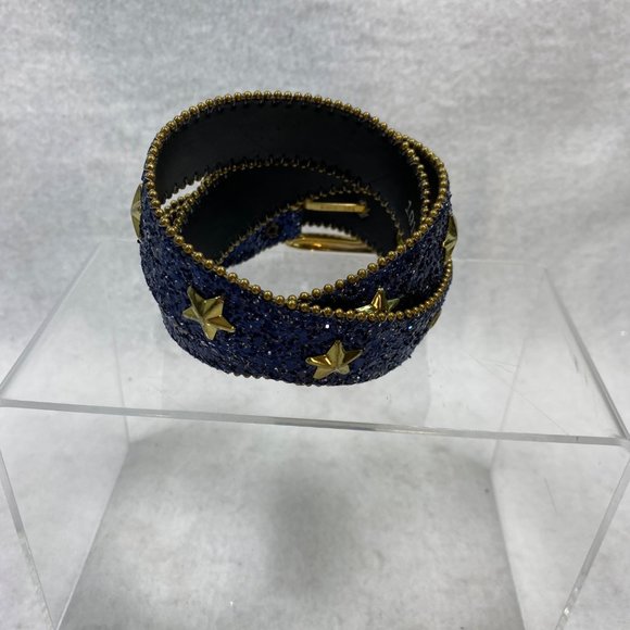 Vintage Elite Blue Glitter Start Studded Belt M main image 14